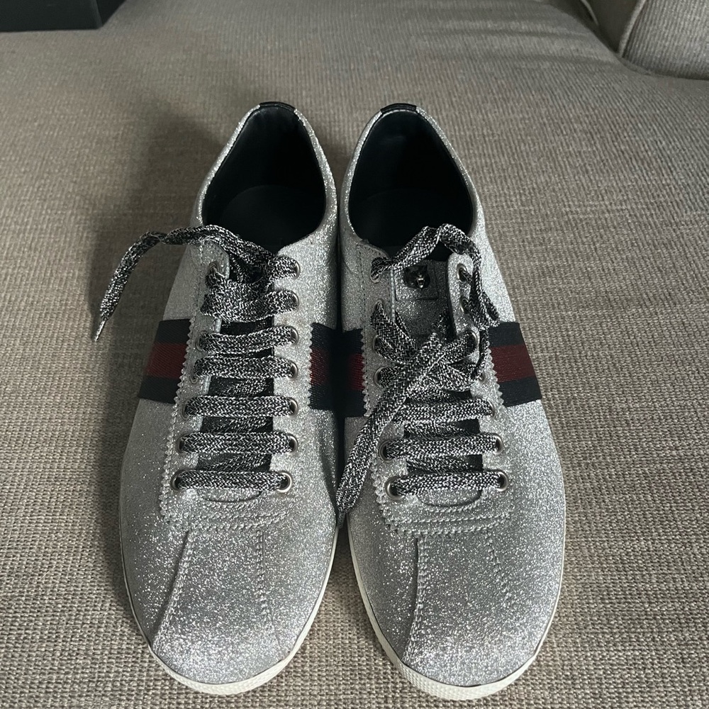 Gucci glitter Fabric Studded Web, Great condition